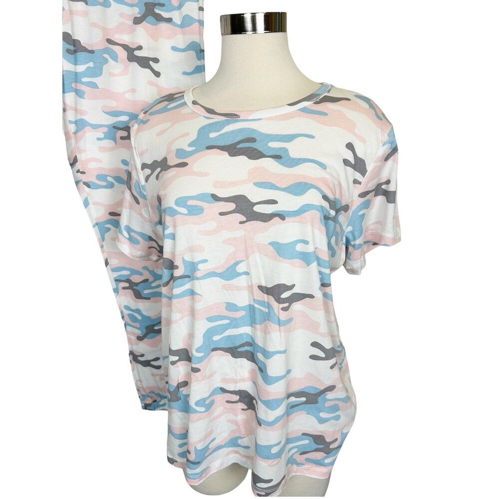 PJ Salvage Blue & Pink Camo Pajama Set - Size XL - Soft Lounge Set NWT - Picture 2 of 6